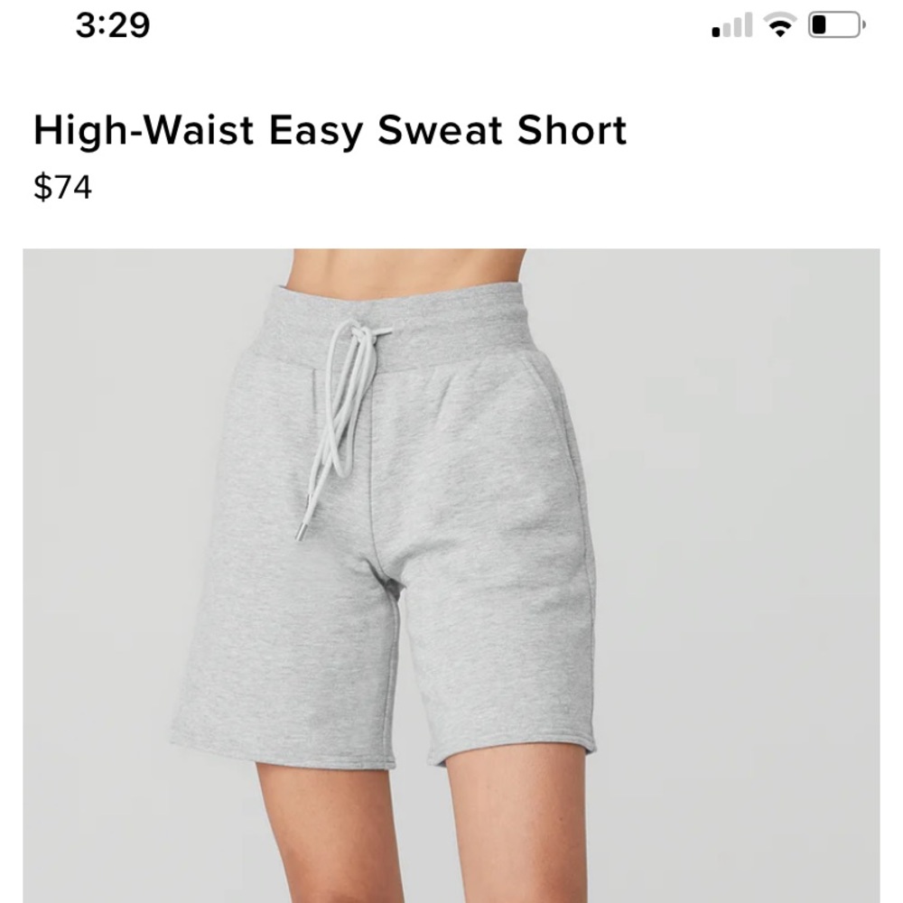 ALO Grey High Waist sweat short NWT